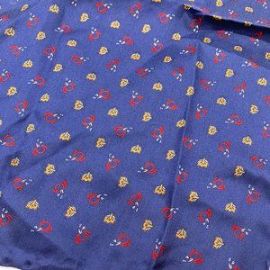 VTG Macclesfield navy silk pocket square hand-rolled hem approx. 16.5" x 16.5"